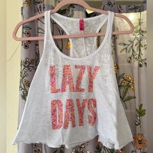 Y2K Floral Print Lazy Days Graphic Tank